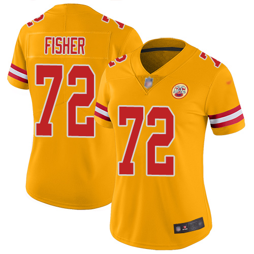 Women Kansas City Chiefs #72 Fisher Eric Limited Gold Inverted Legend Football Nike NFL Jersey->kansas city chiefs->NFL Jersey